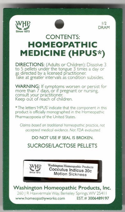 Label (Cocculus Indicus 30c)